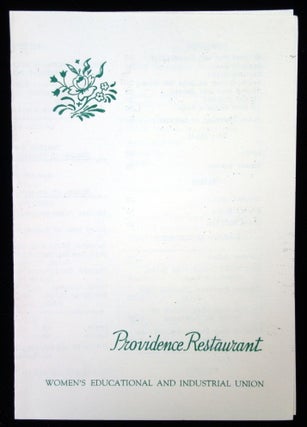 Providence Restaurant 1953 - A Women's Educational and Industrial Union Project.
