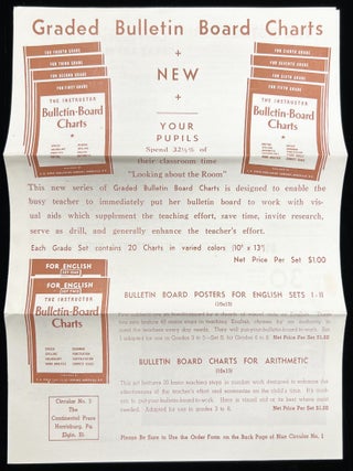 Three (3) Circulars Advertising Textbooks, Workbooks, and Classroom Ephemera for the 1940s Educator by the Continental Press