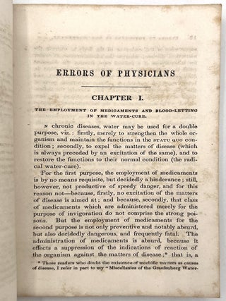 "Errors of Physicians and Others in the Practice of the Water-Cure" -- Early Treatise on Hydrotherapy