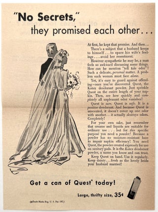 "As One Girl to Another" -- Hygiene Tips for Teen Girls from Kotex with Advertising Leaflets