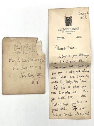 Item #25003808 Rebus Letter Sent from Doting Aunt to Nephew on 3rd Birthday, 1917