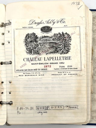 "Diary of A Wine Taster": Records of an Oenophile Charting Tasting Adventures Between 1973 and 1989, with Approx. 260 Original Wine Labels