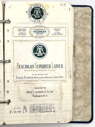"Diary of A Wine Taster": Records of an Oenophile Charting Tasting Adventures Between 1973 and 1989, with Approx. 260 Original Wine Labels