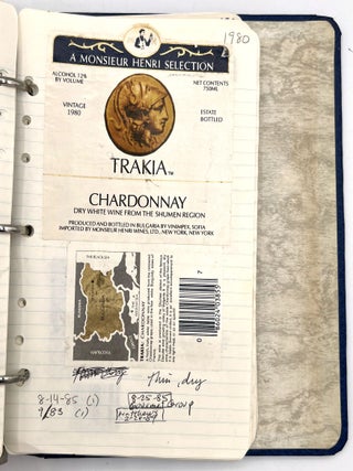 "Diary of A Wine Taster": Records of an Oenophile Charting Tasting Adventures Between 1973 and 1989, with Approx. 260 Original Wine Labels