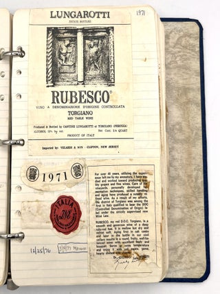 "Diary of A Wine Taster": Records of an Oenophile Charting Tasting Adventures Between 1973 and 1989, with Approx. 260 Original Wine Labels