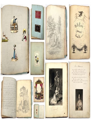 Item #25006111 1840s Friendship Album of Young Lady from Devon with Original Artwork, Valentines,...