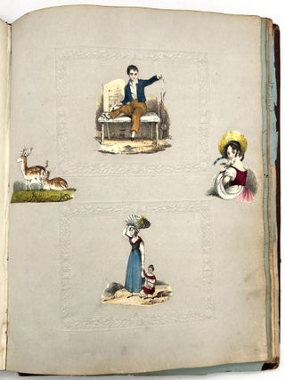 1840s Friendship Album of Young Lady from Devon with Original Artwork, Valentines, Ephemera