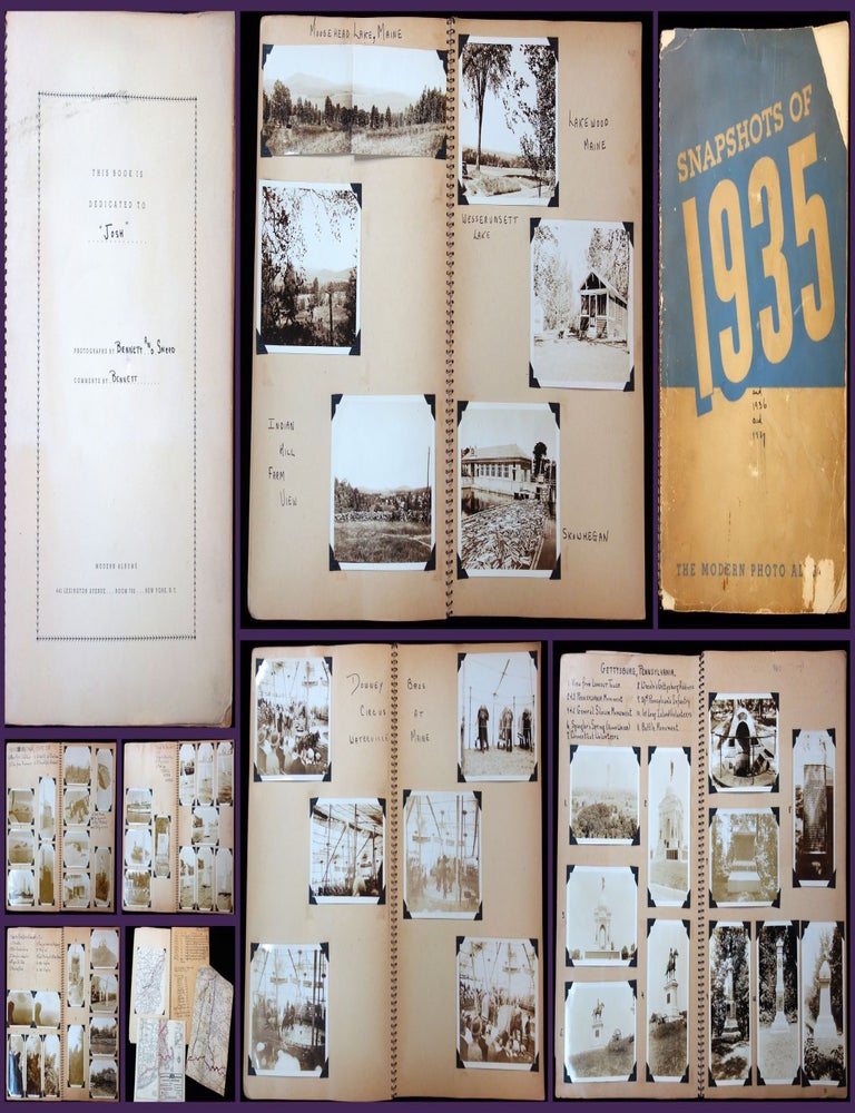 Item #25010149 Travel Log & Photo Albums Dedicated to Josh by Y Bennett and Sneed with 3 Journeys in 3 Years 1935-1937.
