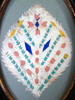 c1860s Naive Woven Polished Paper Friendship Token