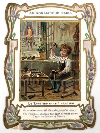 Item #25011504 "Le Savetier et le Financier" -- Au Bon Marché Advertising Transformation Card
