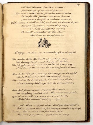 Early 1820s British Commonplace Book -- 18th Cent. and Romantic Verse, Inscribed "To William Stokes, from a Friend"