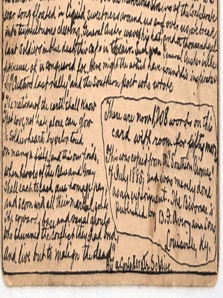 "Custer at the Surrender" -- Micro calligraphy on Postal Card