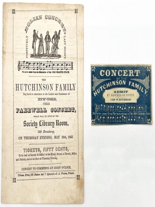 Item #25013608 1843 Hutchinson Family Farewell Concert Program and Ticket