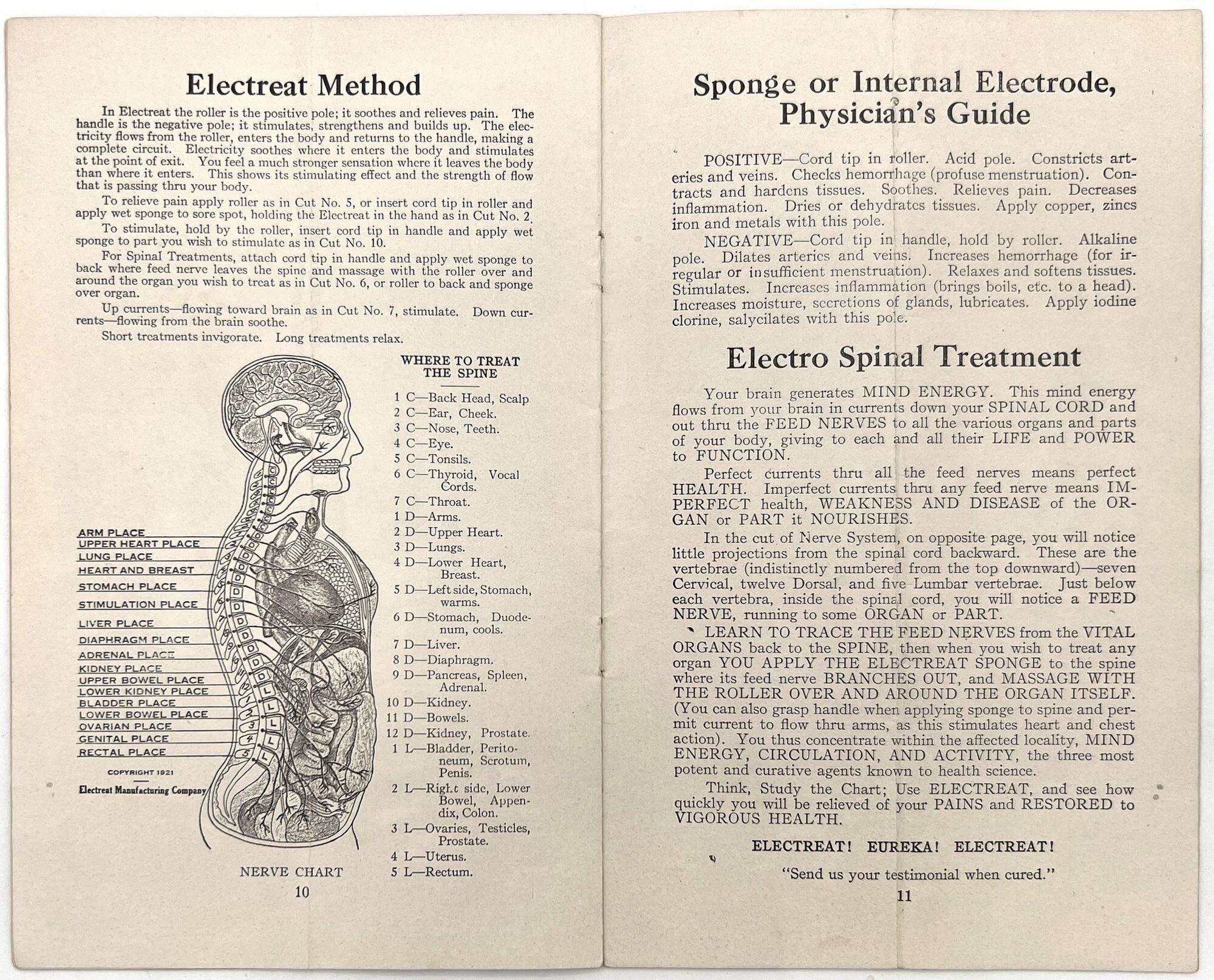 Electreat Relieves Pain -- Pain Relief Device Advertising Booklet