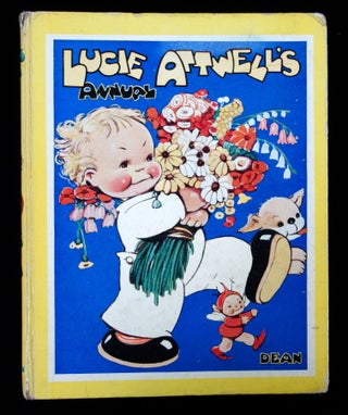 Item #250161008 Lucie Attwell's Annual, yellow with child carrying flowers. Lucie Attwell