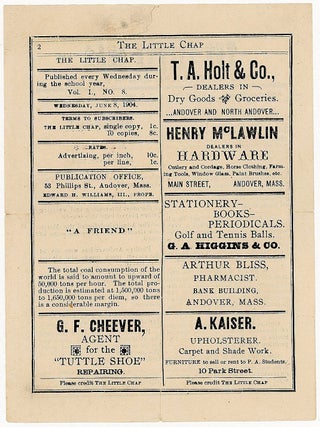The Little Chap: A Small Newspaper Published During the School Year - Andover (Philips Academy)