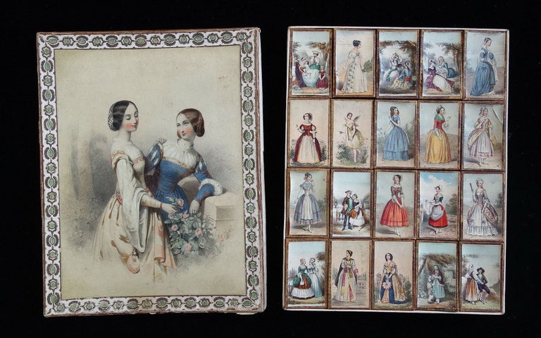 Item #25025432 A Fine Box with Imagery of 2 Lovely Young Ladies in a Rose Garden on the Cover and 20 Trinket Boxes within- European Women c1840
