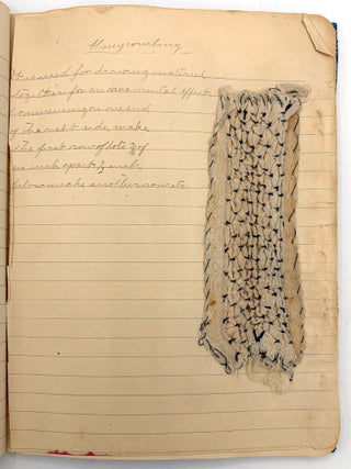 1905 Sewing Sample Book by 14-year-old Student of Sewing