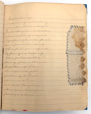 1905 Sewing Sample Book by 14-year-old Student of Sewing