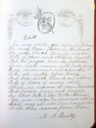 Edith Beatty's "Aldine Autograph Album with Decorated Spaces and Lines for Sentiment and Name", Conshohocken, PA, 1880-1898