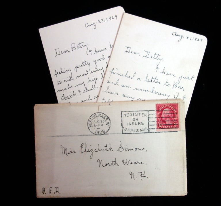 Item #26000140 Two Letters from a Mother to Her Child, with integrated naive drawings, August 1929. Simon.