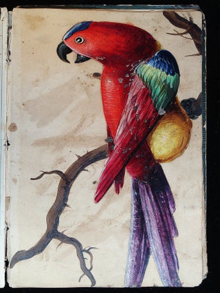Sketch book with 7 Lacquer works, 1 with applied Nacre and numerous pencil sketches