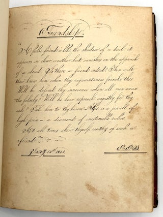 Pennsylvania Friendship Album of Miss Ann Shafer -- pressed Flowers, Four-Leaf Clovers, Decorative Penmanship