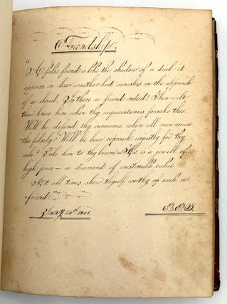 Pennsylvania Friendship Album of Miss Ann Shafer -- pressed Flowers, Four-Leaf Clovers, Decorative Penmanship