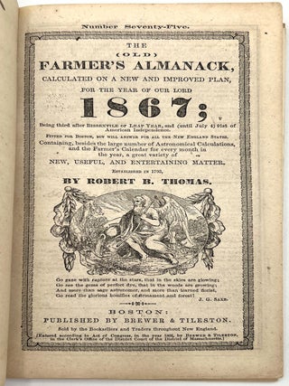 Item #26000314 Amended 1867 The (old) Farmer's Almanack to include Ledger Pages and Records...