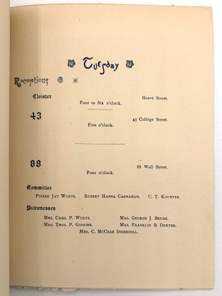 Commemorative Program for Yale's "Promenade Week" in 1891
