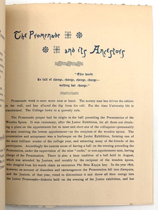 Commemorative Program for Yale's "Promenade Week" in 1891