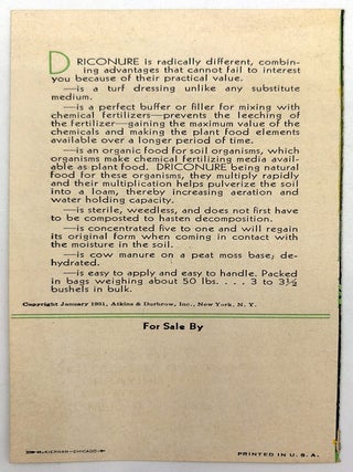 "Let Mother Nature Aid Your Gardener" -- Early 1930s Advertisement for Garden Fertilizer