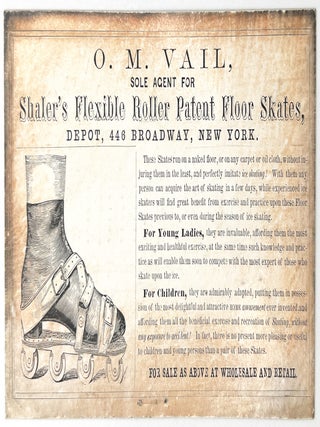 Early 1860s Roller Skate Two-sided coated stock illustrated Trade Card