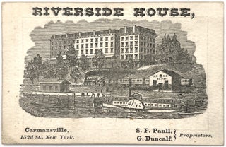 Item #260006419 1880s Manhattan Hotel Advertising Card and Train Timetable