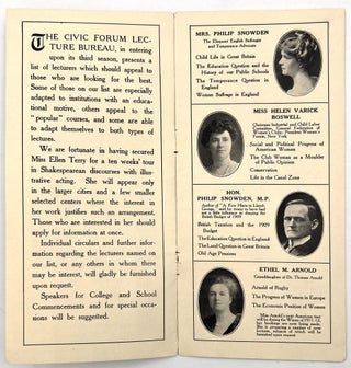 1910-1911 Lecture Season Announcement from Talent Broker