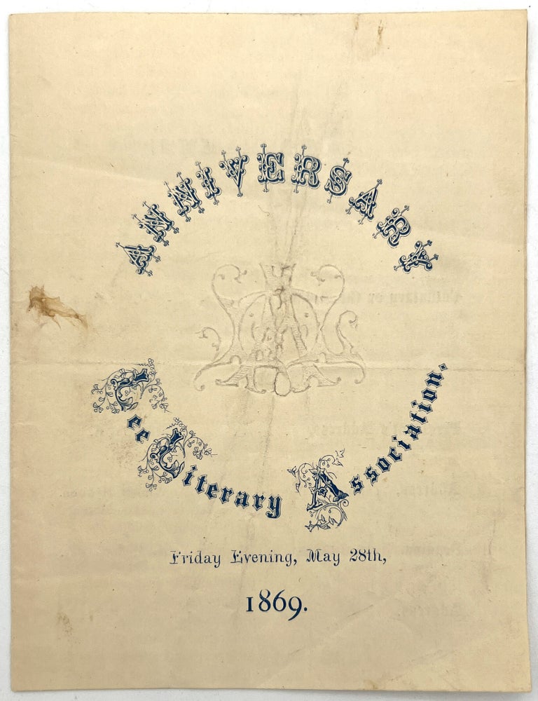 Item #260006553 1869 Lee Literary Association Anniversary Program