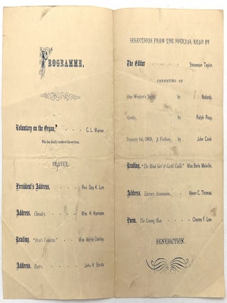 1869 Lee Literary Association Anniversary Program