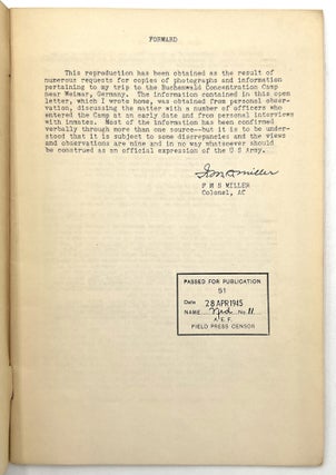 "Buchenwald Concentration Camp: A Letter Home by FMS Miller Colonel, AC" - Visceral First-hand Account of Liberation of Concentration Camps in 1945