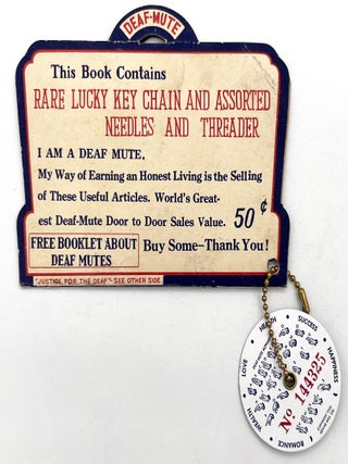 Item #260006708 "Justice for the Deaf-Mute" - Needle and Thread Set Sold by Deaf Salespeople in 1954