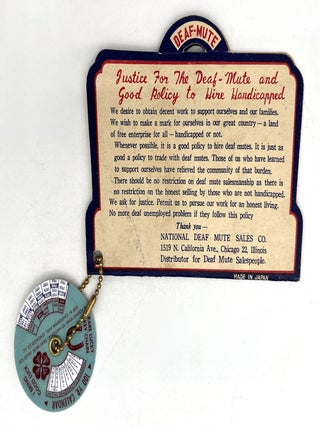 "Justice for the Deaf-Mute" - Needle and Thread Set Sold by Deaf Salespeople in 1954