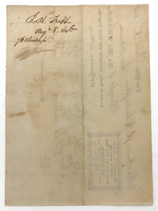 1840s Advertising Billhead for Lower Manhattan Stationer