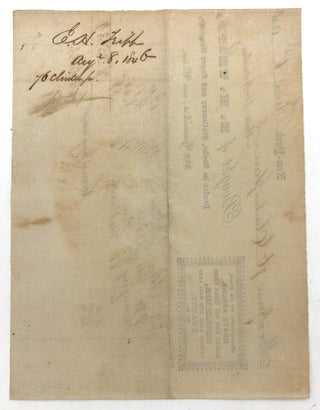 1840s Advertising Billhead for Lower Manhattan Stationer