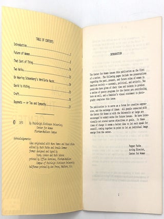 "From the Center" -- First Issue of 1970s Feminist Serial from Fairleigh Dickinson University Center for Women