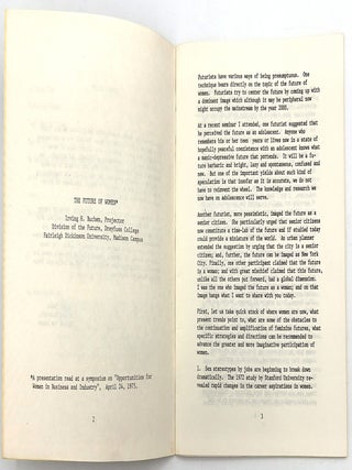 "From the Center" -- First Issue of 1970s Feminist Serial from Fairleigh Dickinson University Center for Women