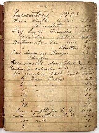 Item #2600118 1903-1906 Urban Firefighter or Building Manager's Inventory Record