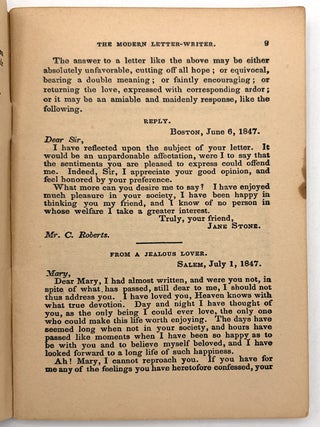 Early 20th cent. Reprint of an 1840s Letter Writer