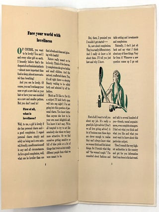 "Face your world with loveliness" -- Skin Care Tip Booklet for Women Advertising Camay Brand Soap