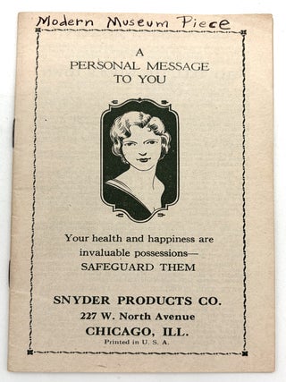 Item #26001443 "A Personal Message to You" -- Advertising Family Medicines to Housewives