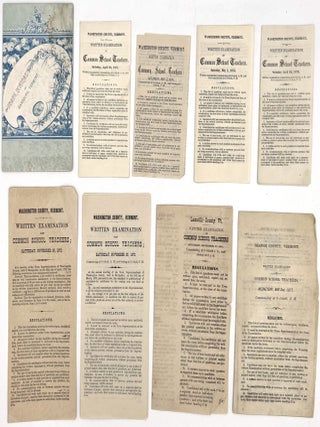 Item #26001639 Eight (8) Printed Examinations for New Teachers in Vermont, 1873-1877