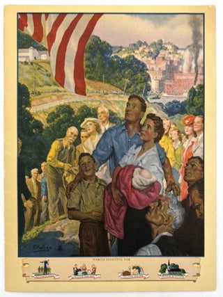 Item #26001812 WWII Jeweler Advertising with Moving Patriotic illustrations - Lest We Forget